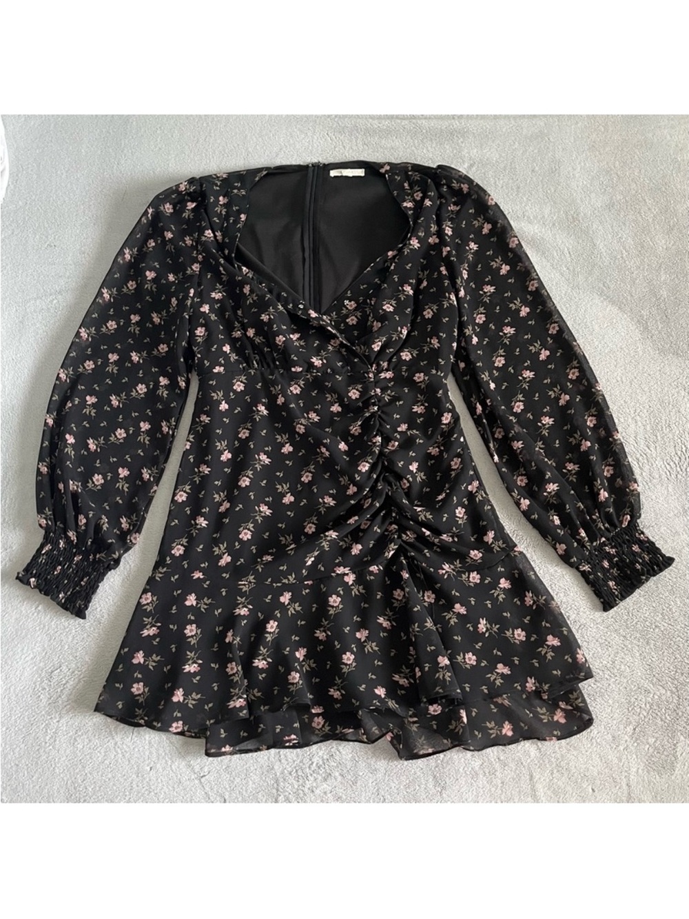 Floral Black Summer Dress